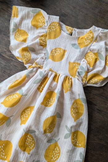 Musselinkleid Zitronengarten